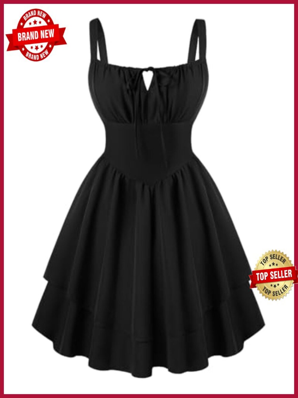 A-Line Square Neck Mini Dress with Pockets Sleeveless Summer Graduation
